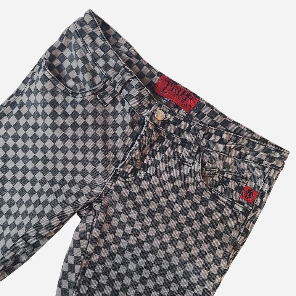 Tripp NYC Black and Gray Checkered Skinny Jeans